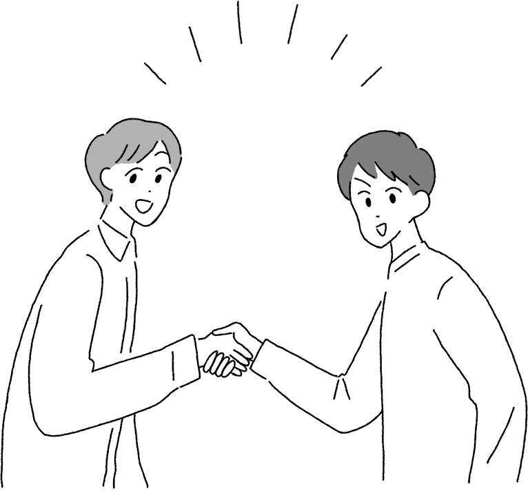 握手をしているイラスト